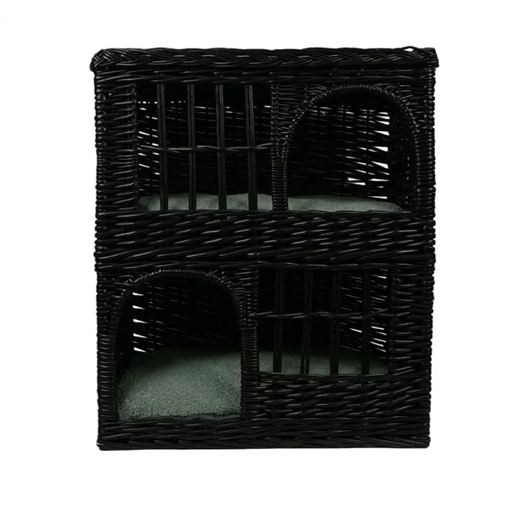 Stor dobbelt-lags sort loft-stil Willow Cat Bed/kæledyrsseng